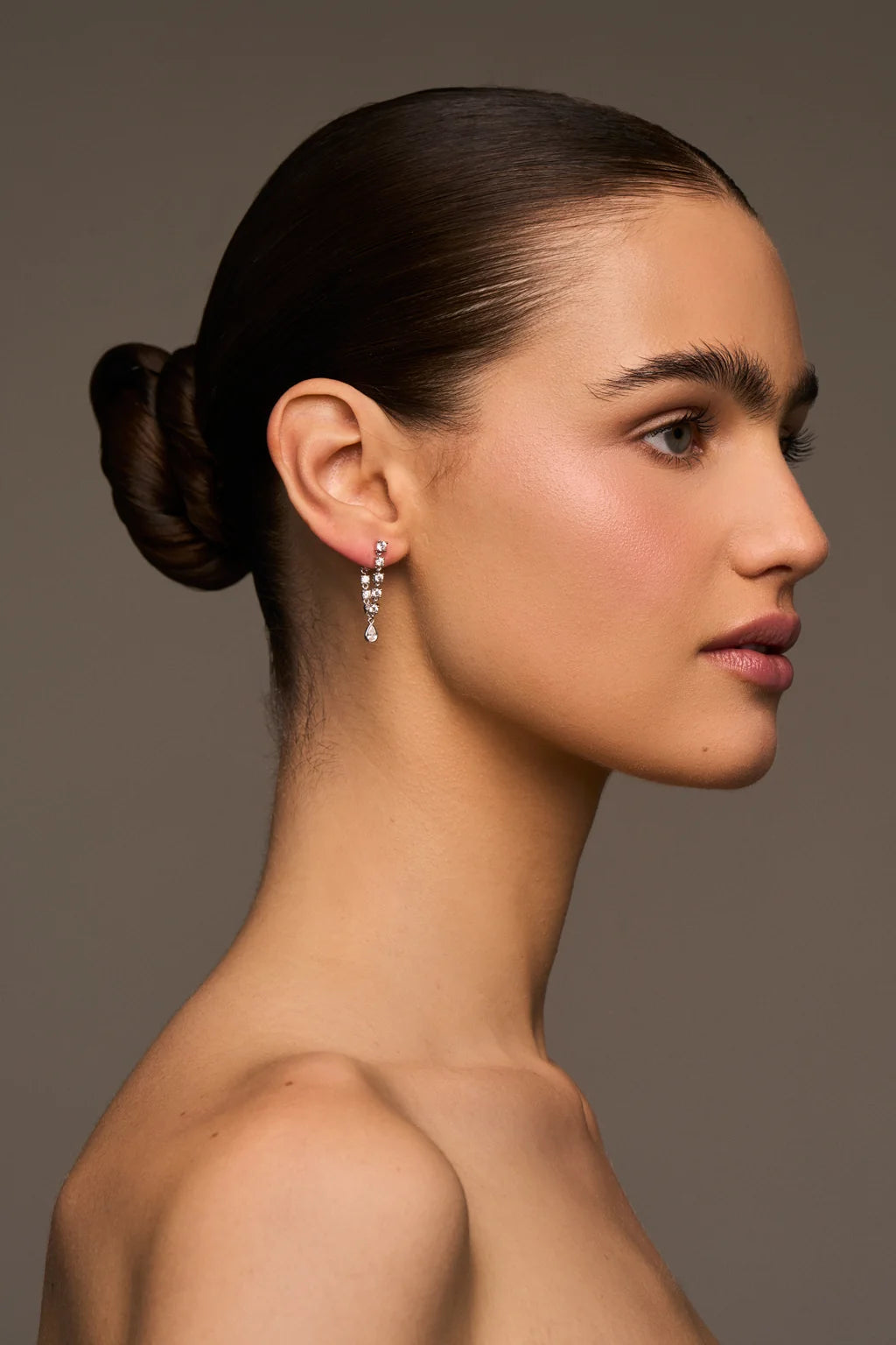drop diamond earrings in gold