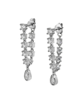 drop diamond earring in silver