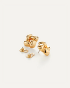 woven square earring in gold