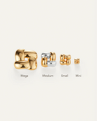 woven square earring in gold