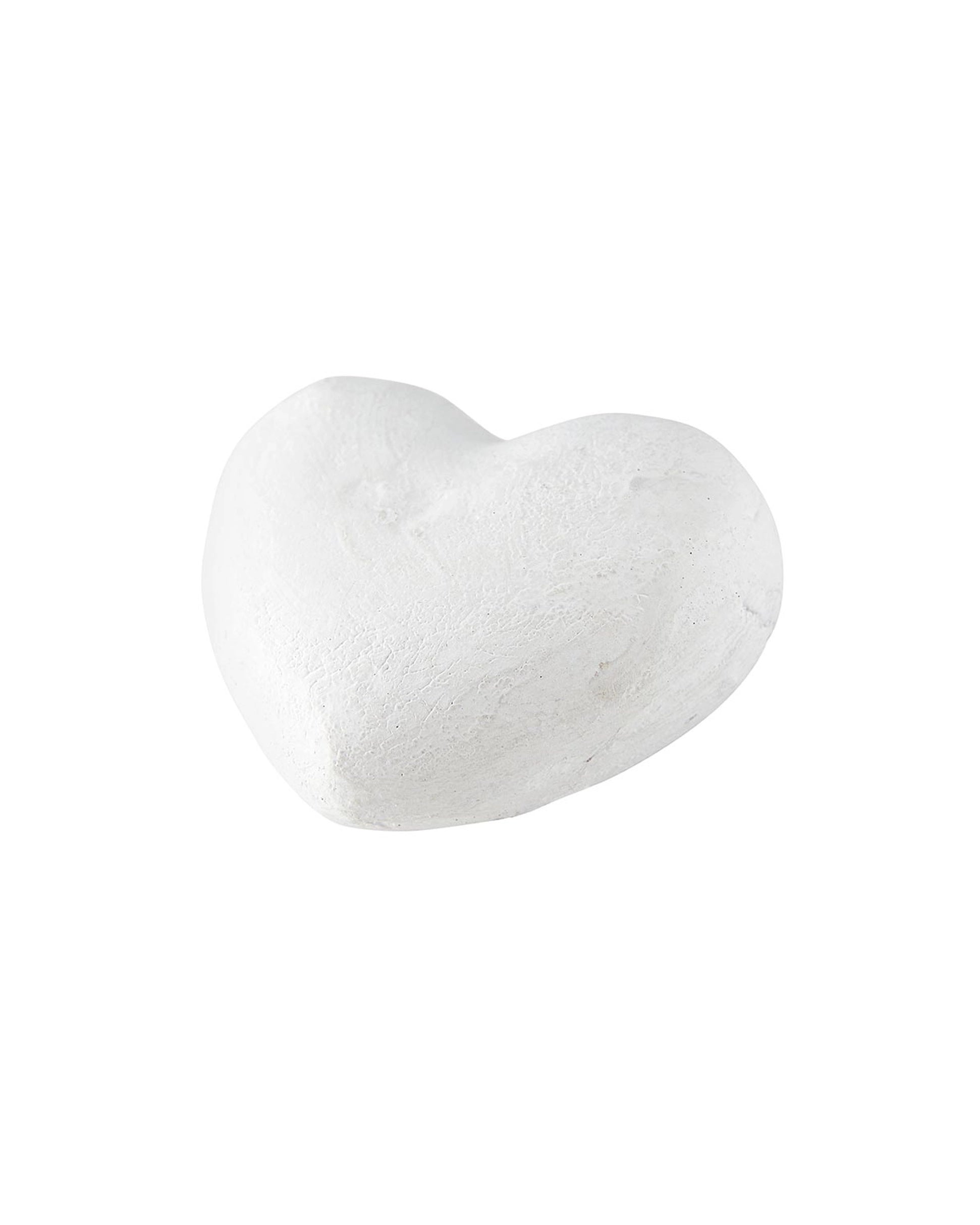 small paper mache heart in white