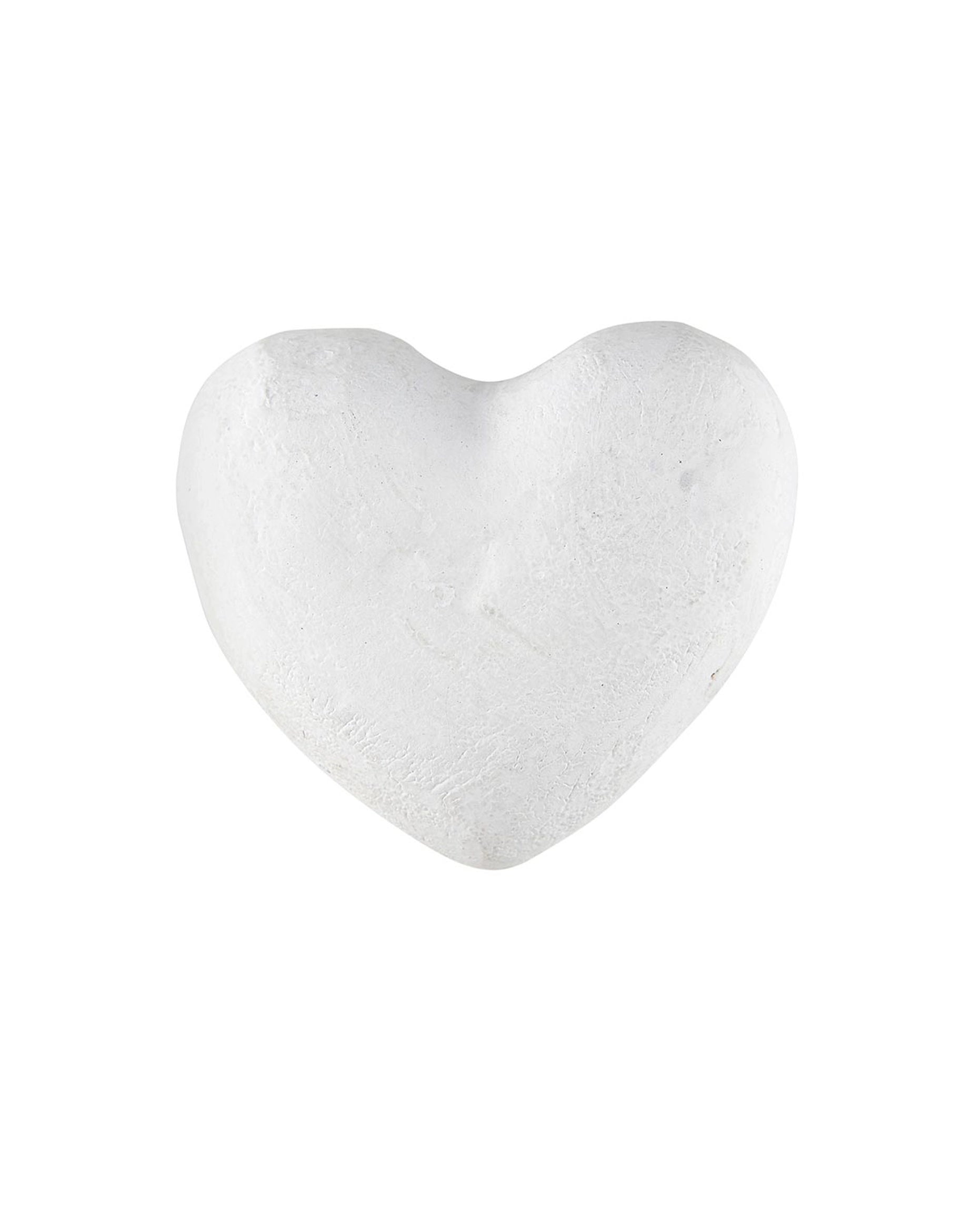 small paper mache heart in white