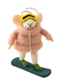 snowboarding mouse ornament