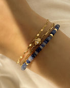 blue beaded bracelet