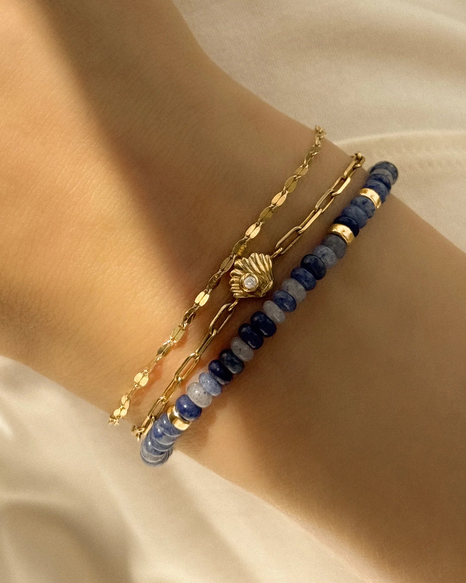 blue beaded bracelet
