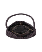 brown woven shoulder bag