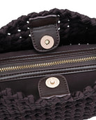 brown woven shoulder bag