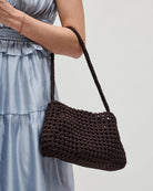 brown woven shoulder bag