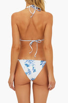 white and blue floral bikini bottom