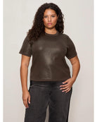 short sleeve brown sequin shirt