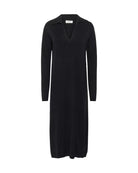 knit polo sweater dress in black