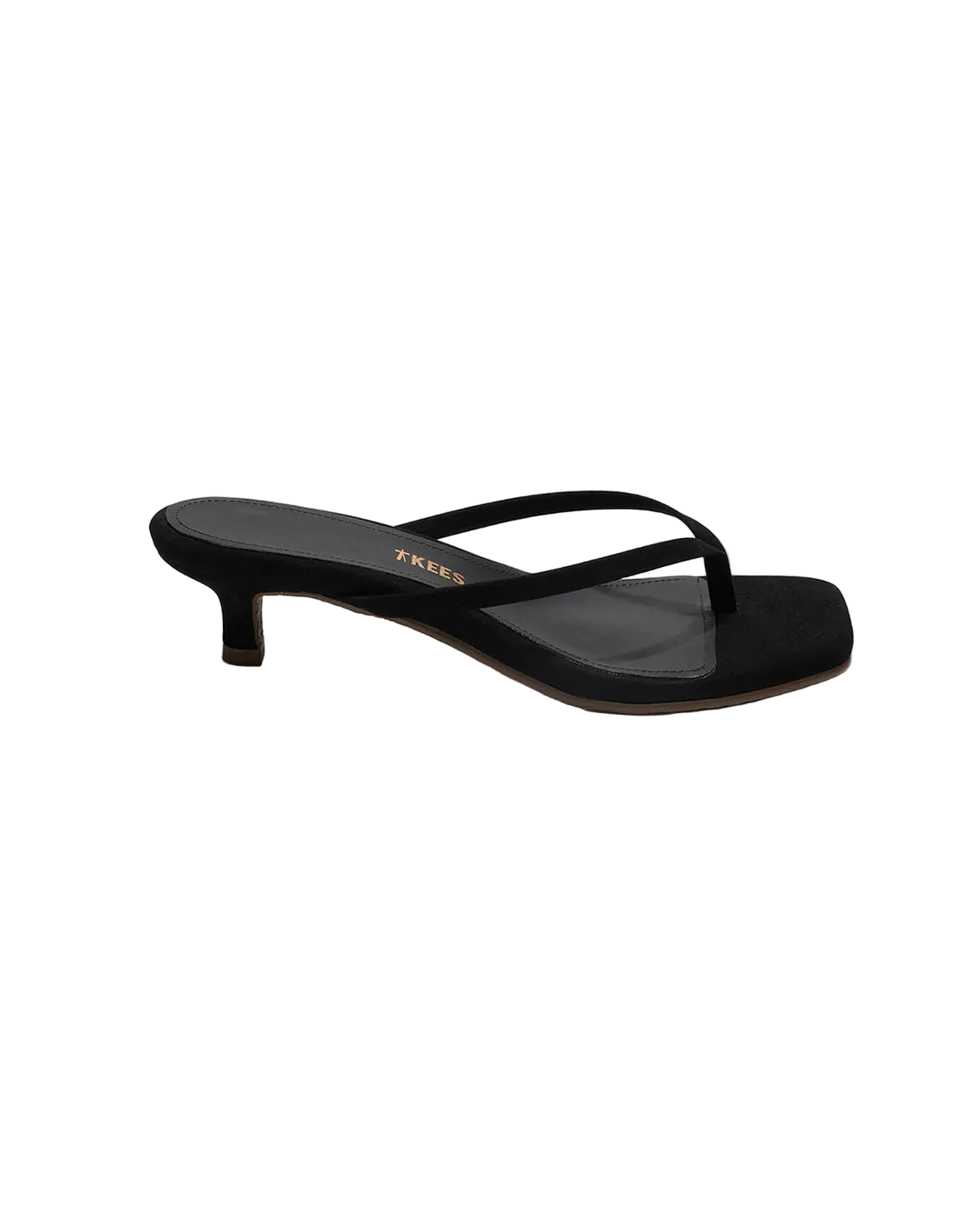 black suede kitten heel