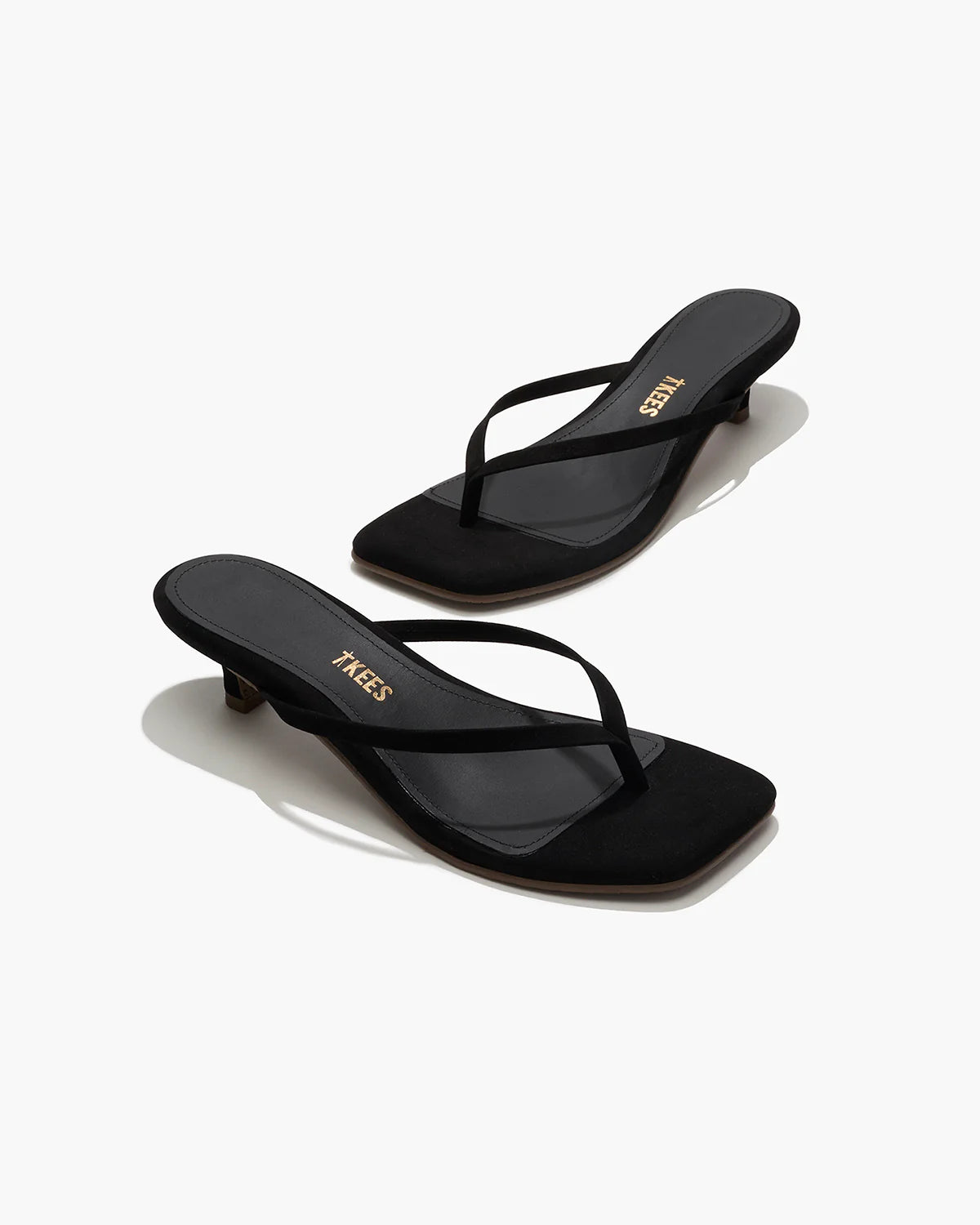 black suede kitten heel