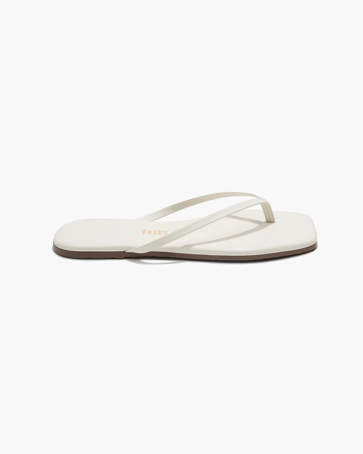 square toe flip flop in cream