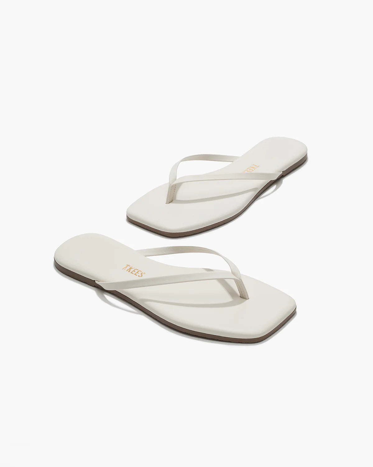  square toe flip flop in cream
