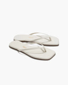 square toe flip flop in cream