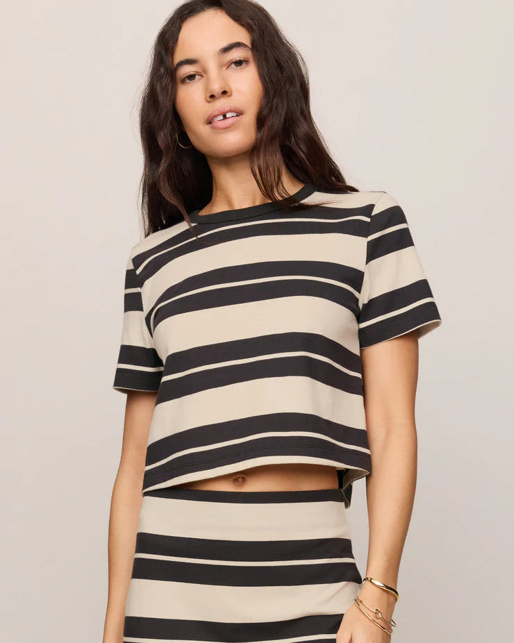 striped t-shirt in black and beige