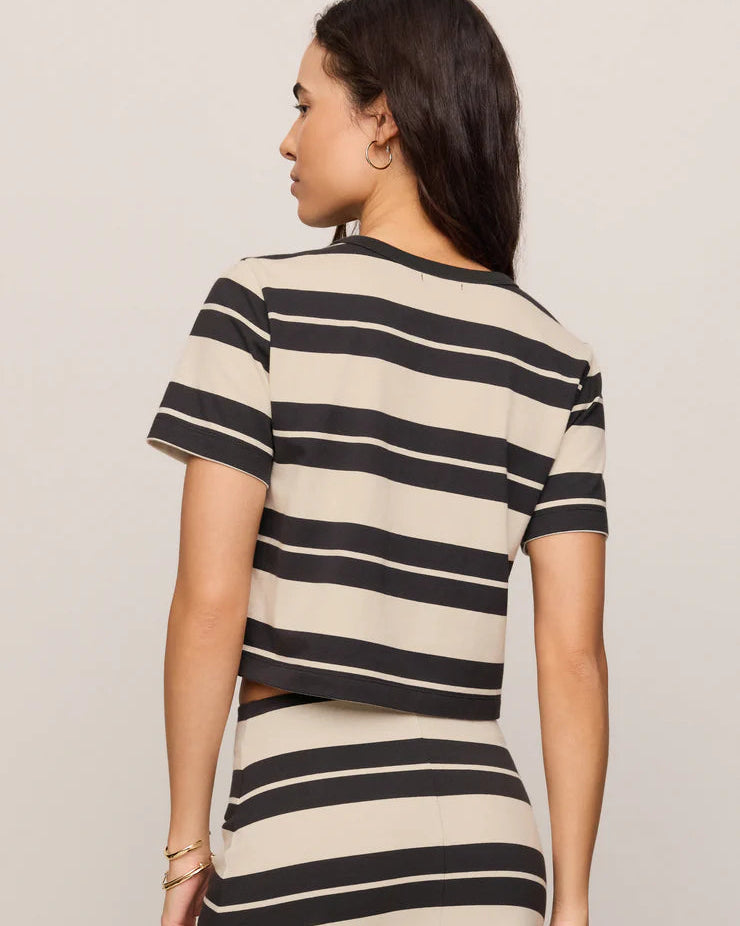 striped t-shirt in black and beige