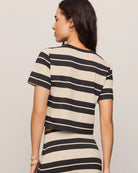 striped t-shirt in black and beige
