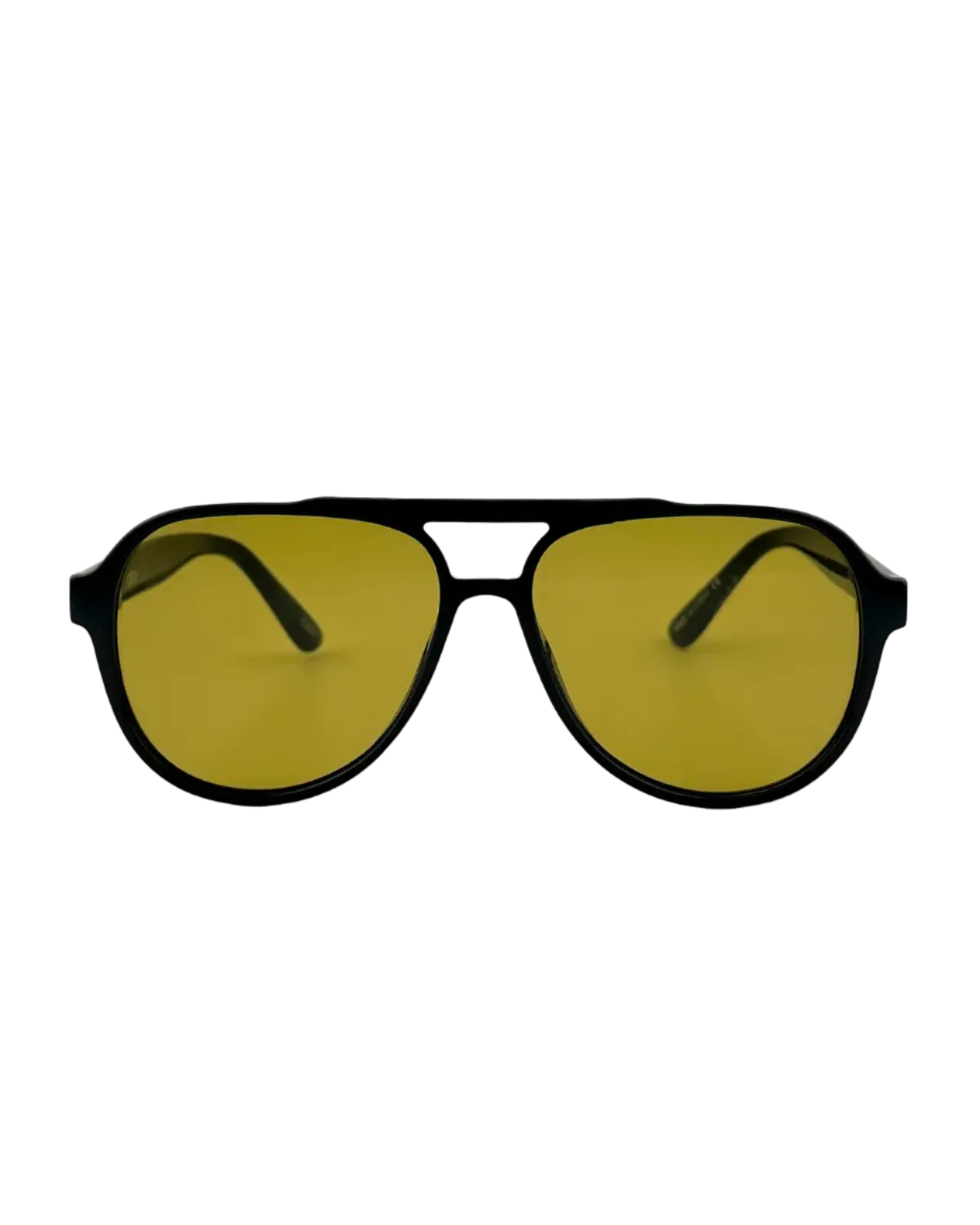 black aviator sunglasses with green lenses