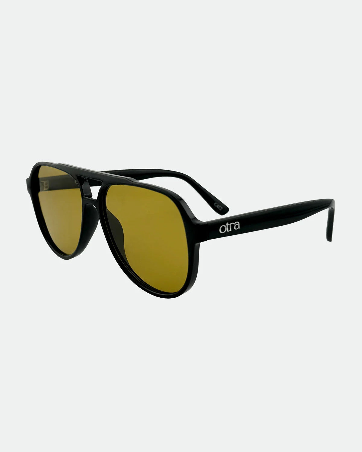 black aviator sunglasses with green lenses