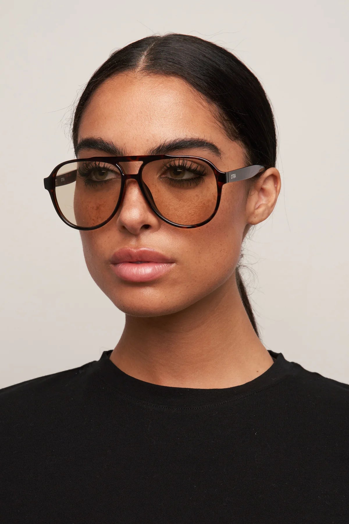 oversized tortoise aviator sunglasses