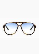 oversized tortoise aviator sunglasses with blue lenses 