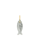 grey stone fish pendent charm