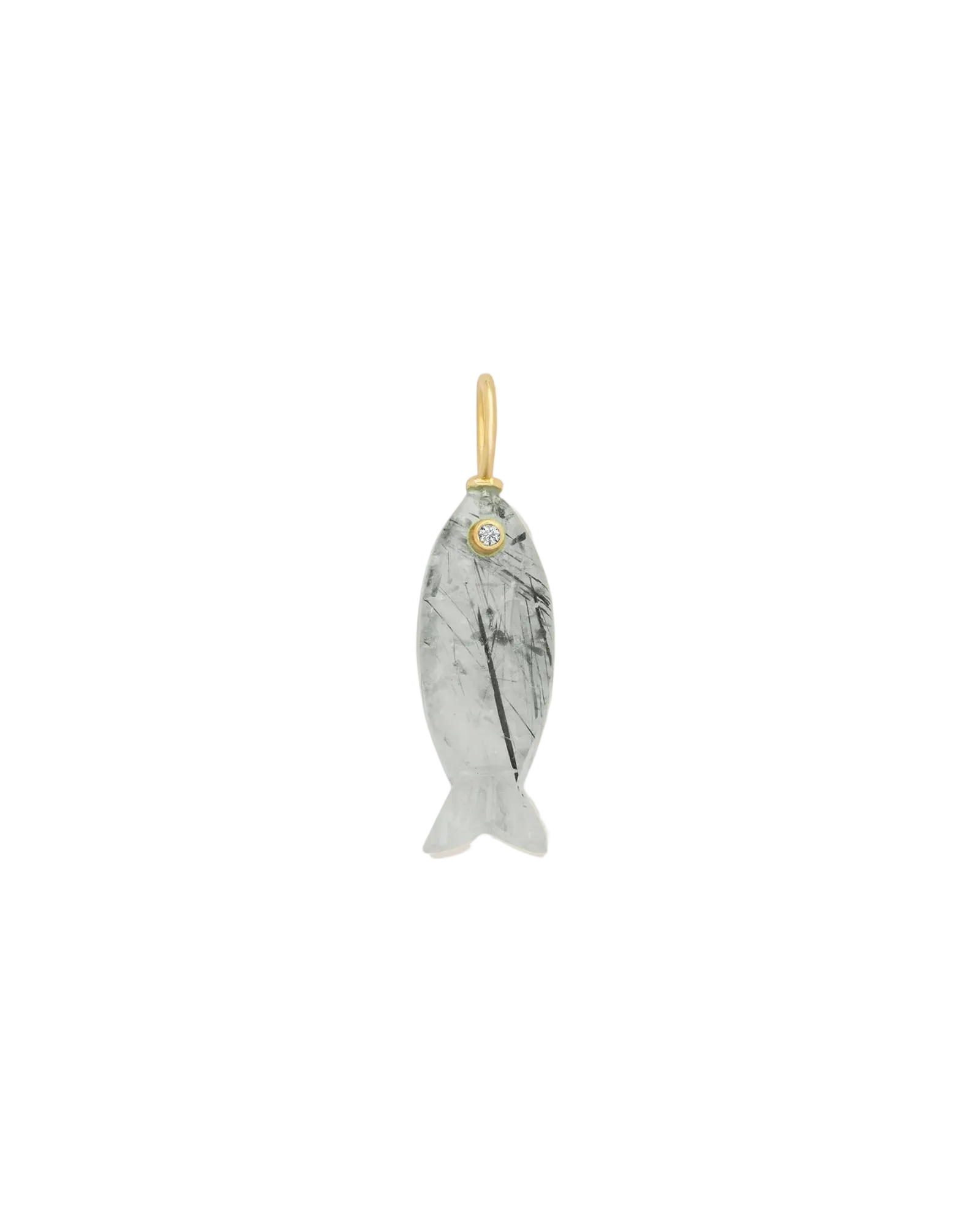 grey stone fish pendent charm
