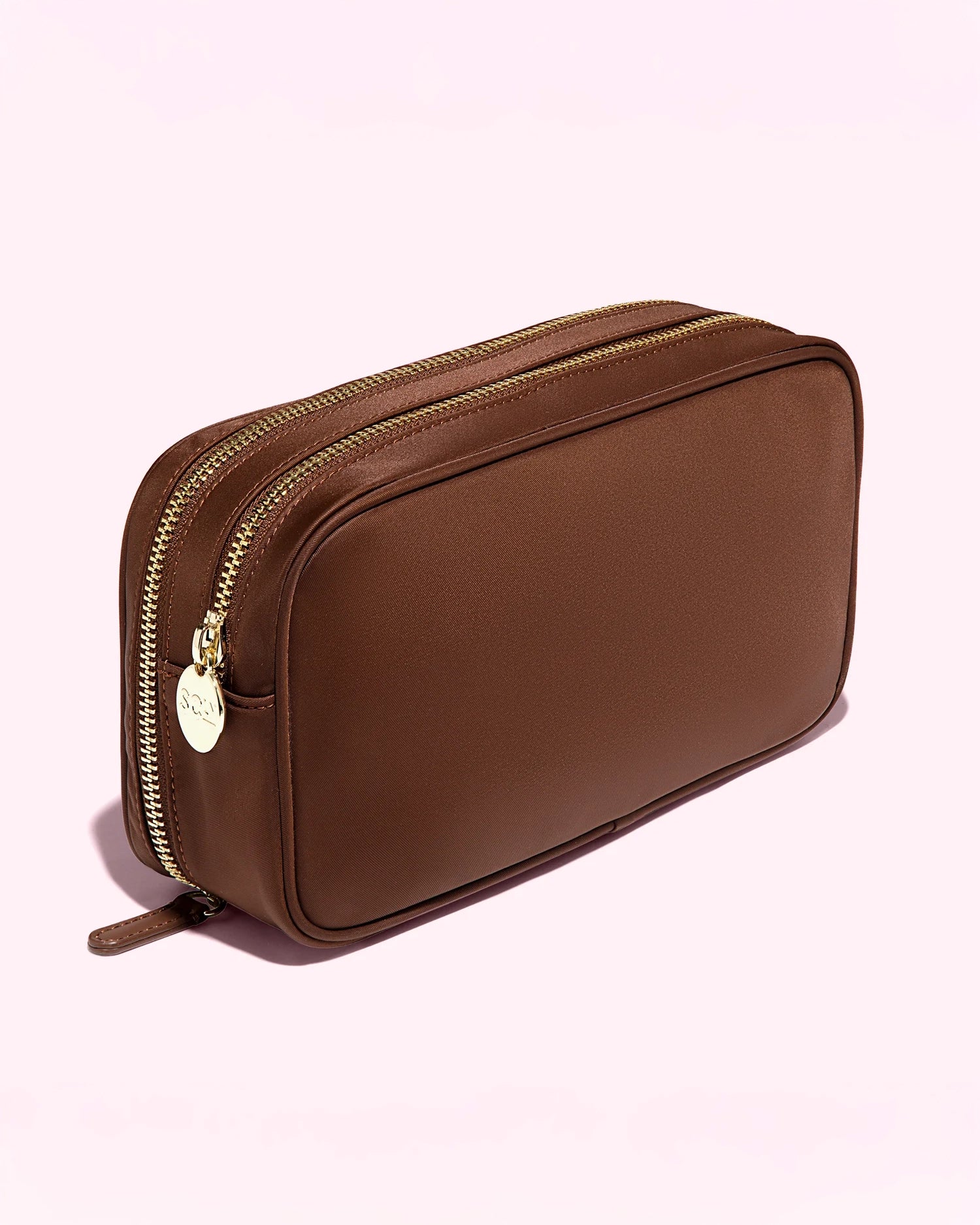 Stoney Clover Lane Double Zip Pouch in Espresso