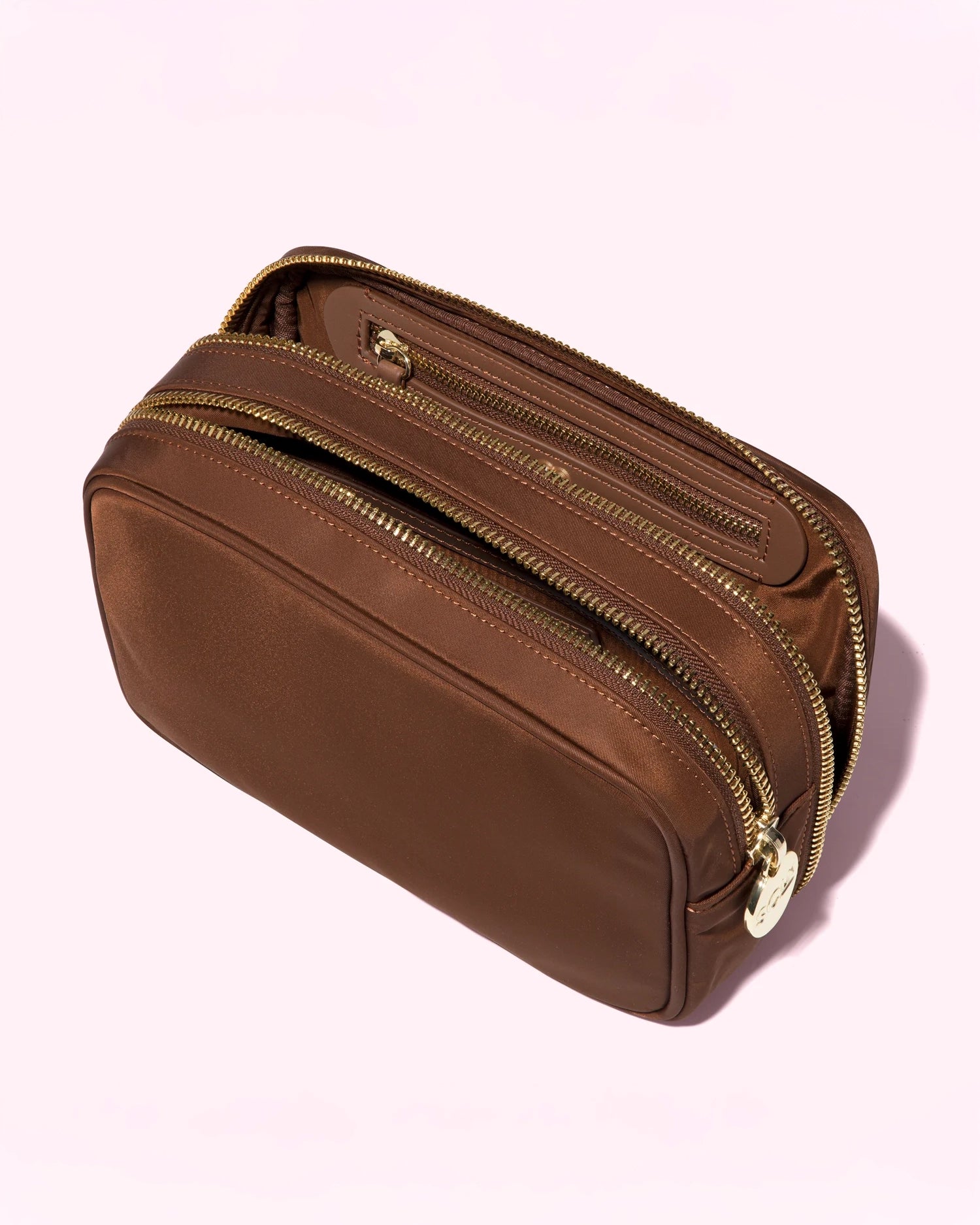 Stoney Clover Lane Double Zip Pouch in Espresso