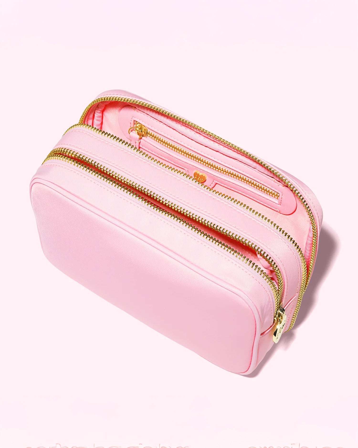 Stoney Clover Lane Double Zip Pouch in Flamingo