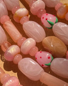 pink beaded wristlet for phone