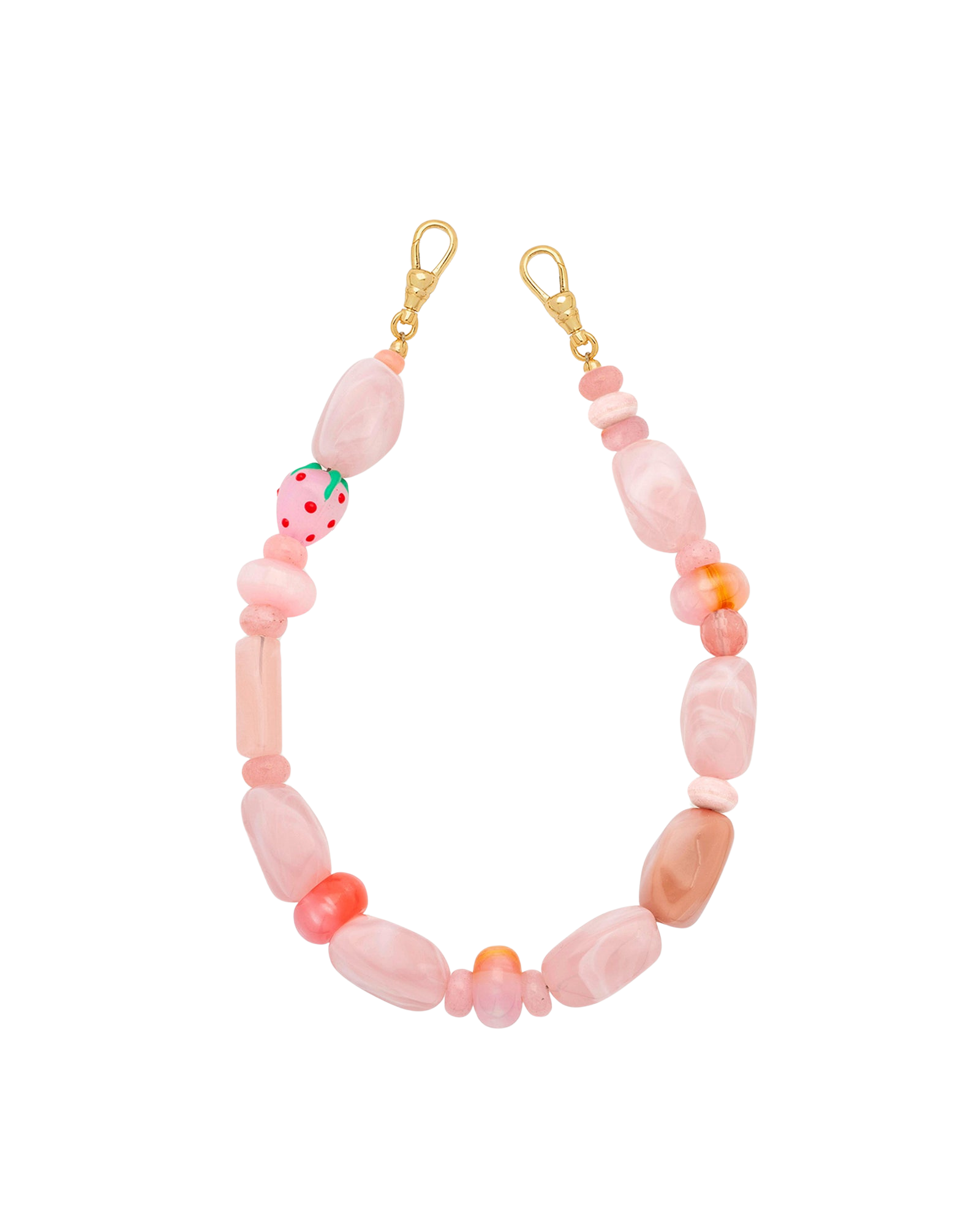 pink beaded wristlet for phone