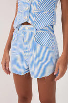 blue striped short