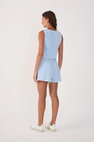 blue striped short