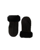 suede black mitts with faux fur 