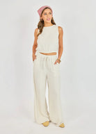 wide leg beige pant