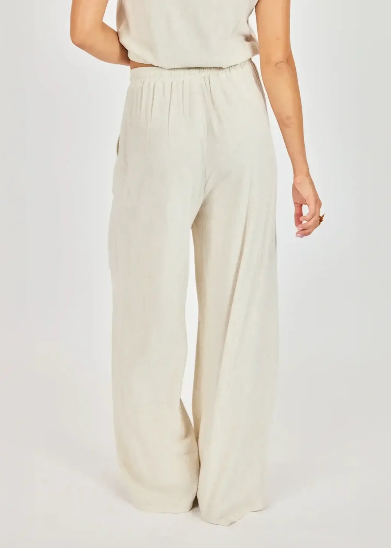 wide leg pant in beige