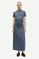 maxi polo dress in blue