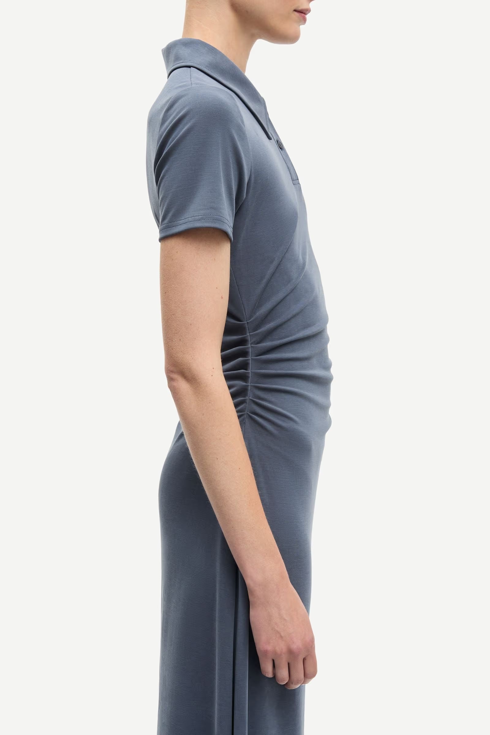maxi polo dress in blue