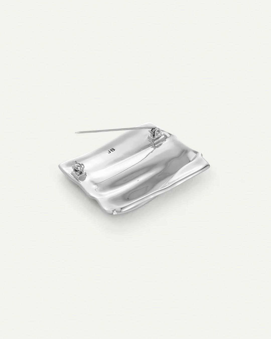 silver square brooch