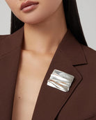 silver square brooch