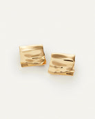 large statement gold square earrings