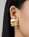 large statement gold square earrings