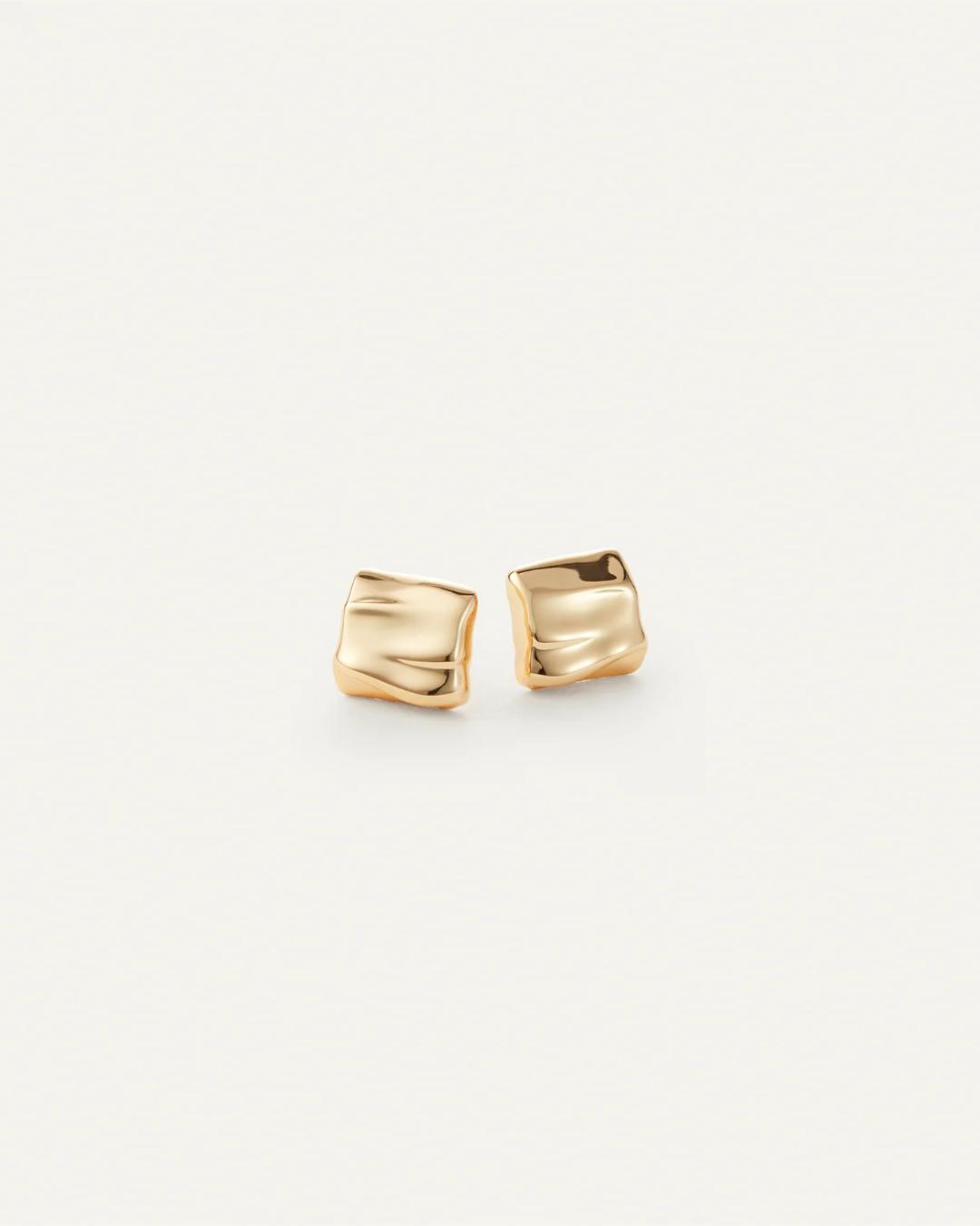 gold square earrings