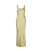 maxi satin green dress