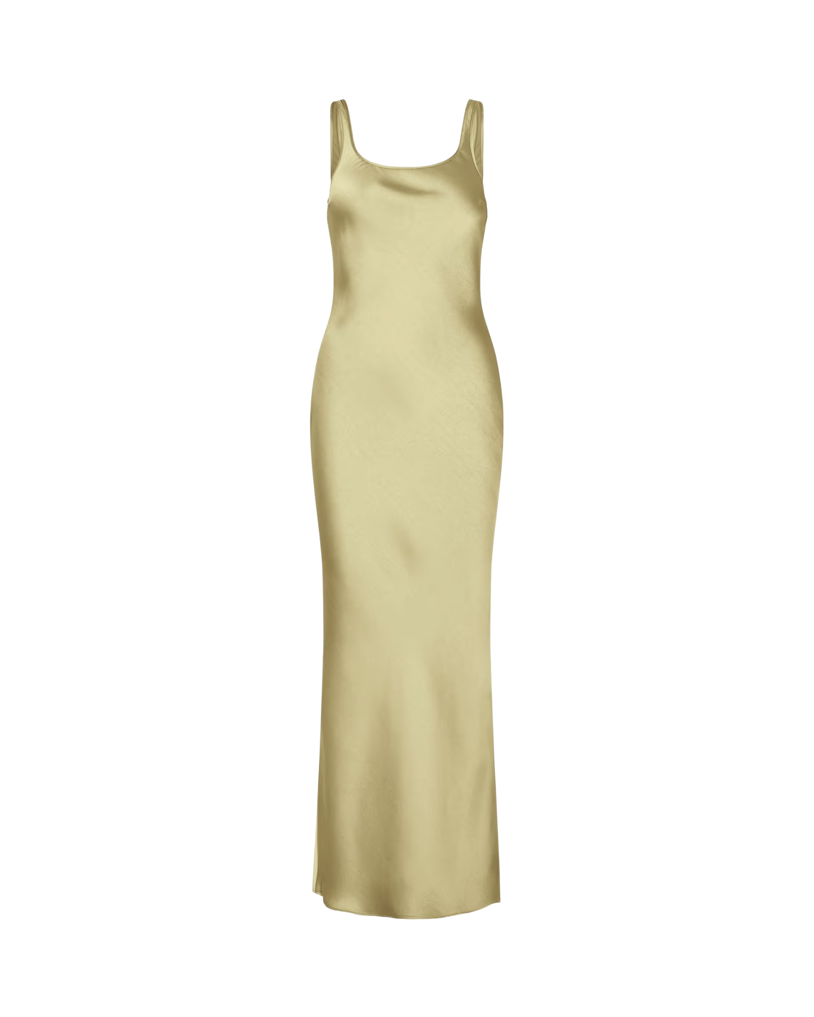 maxi satin green dress