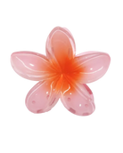 flower claw clip in pink and orange