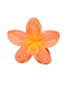 large flower clip in pink and orange